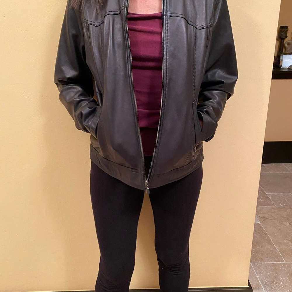 Black leather jacket